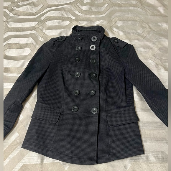 DYNAMITE Black/Gray Checkered Fitted Button Detail Jacket, Coat. Size XS - Picture 10 of 11